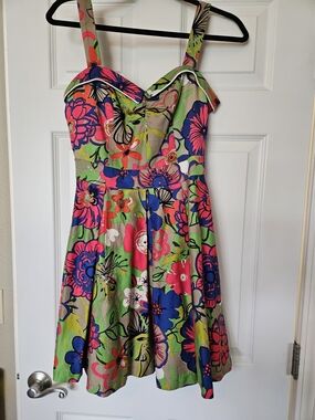 Floral Fit-and-Flare Mini Dress in Multicolor